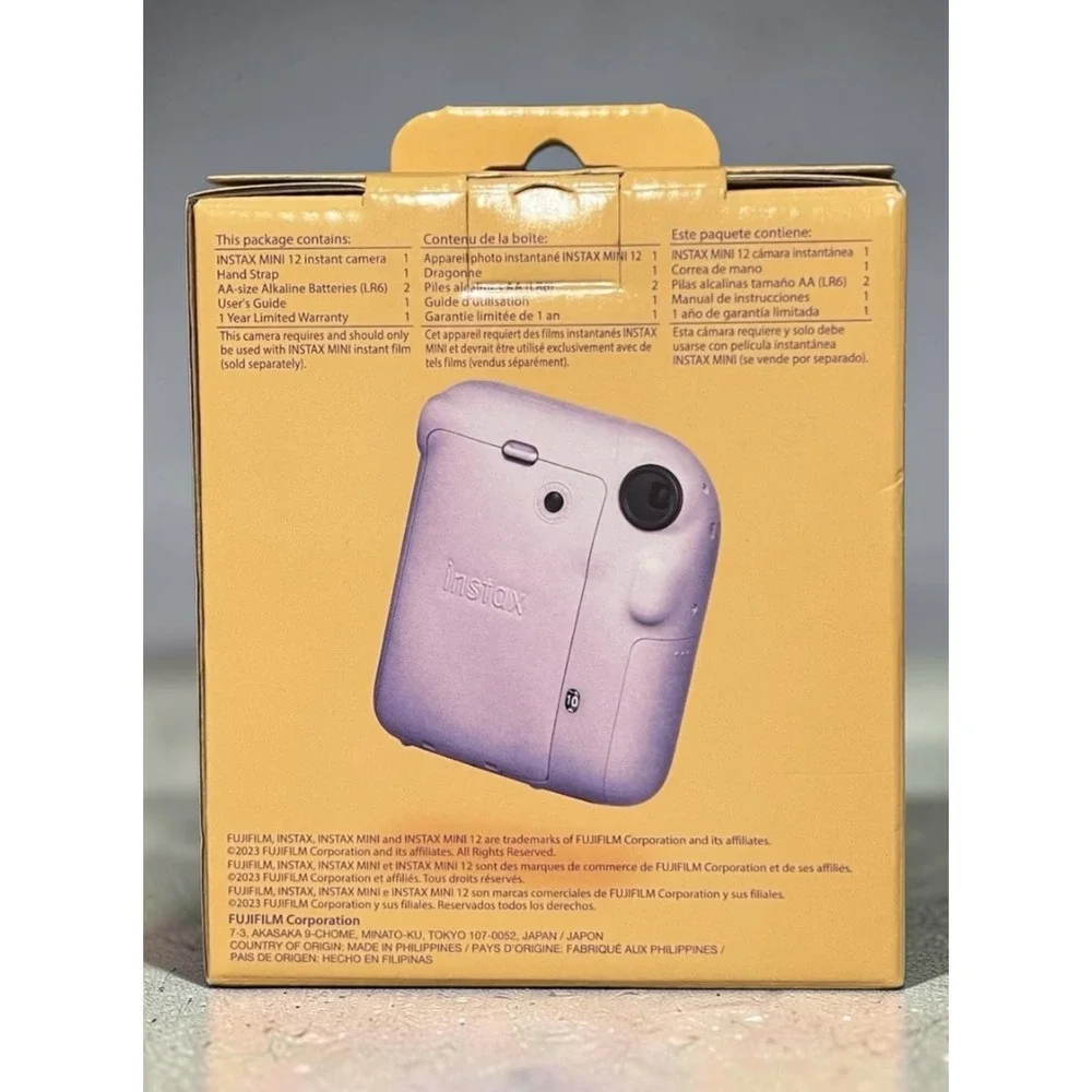 Fujifilm Instax Mini 12 Instant Camera Lilac Purple Automatic Exposure New NIB